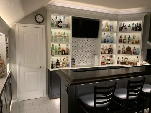 Black and White Painted Bar Cabinets