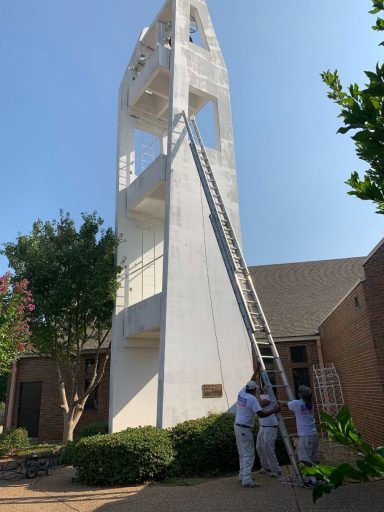 Church Bell Tower Painting During