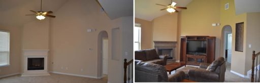 Faux Accent Mantel and Niche Before and After