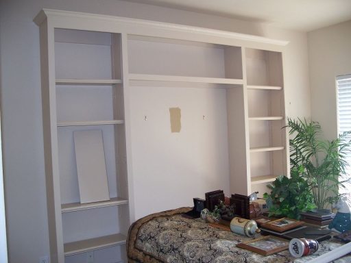 Painted Bookshelf Black Accent Before