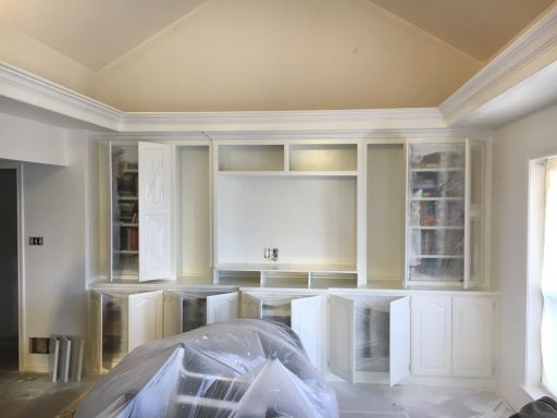 Painted Built In Entertainment Center White