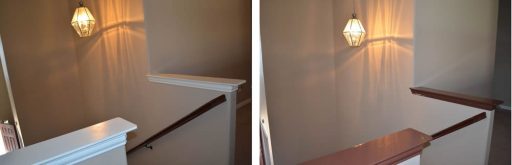 Trim Painted to Banister Color Before and After