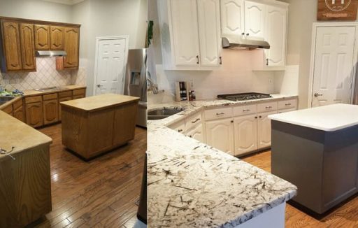 Stain to Paint Cabinets North Richland Hills TX new