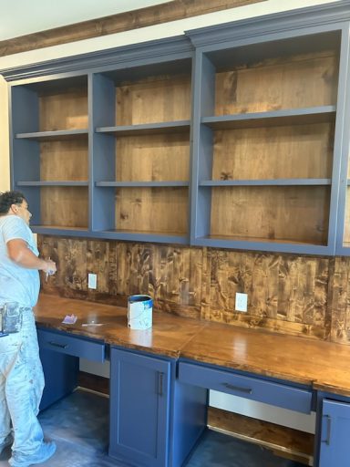 Two-tone cabinet painting in Keller Texas