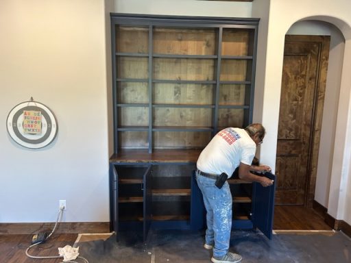 Two-tone cabinet painting in Keller Texas
