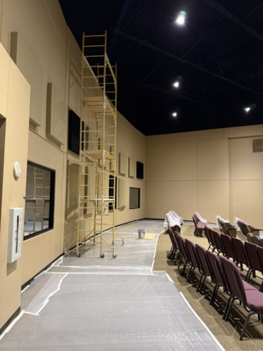 Commercial Interior Church Painting Scaffolding, Keller, Tx, 76244