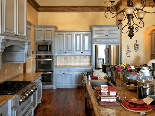 Blue gray painted cabinets min