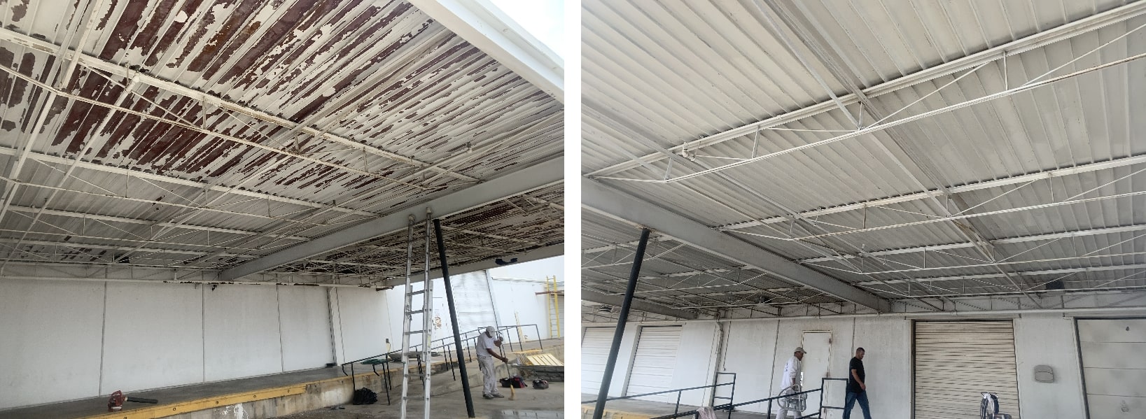 commercial awning painting before and after min
