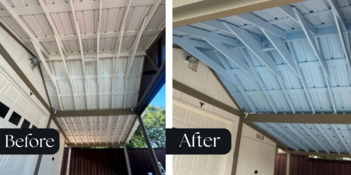 Residential Exterior Painting Garage Before and After, Grapevine, Texas, 76051